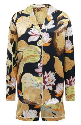 Женская шелковая пижама OLIVIA VON HALLE синего цвета по цене 39950 руб., арт. AW2122 | Фото 1 Женская шелковая пижама OLIVIA VON HALLE синего цвета, арт. AW2122 | Фото 1 (Длина Ж (юбки, платья, шорты): Мини; Длина (для топов): Стандартные; Рукава: Длинные; Материал внешний: Шелк)