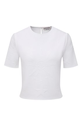 Женский топ из вискозы ALEXANDER MCQUEEN белого цвета по цене 94450 руб., арт. 667770/Q1AU9 | Фото 1 Женский топ из вискозы ALEXANDER MCQUEEN белого цвета, арт. 667770/Q1AU9 | Фото 1 (Материал внешний: Вискоза; Рукава: Короткие; Стили: Кэжуэл; Длина (для топов): Стандартные, Укороченные)