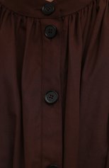Женское хлопковое платье JIL SANDER коричневого цвета, арт. JSCT500504-WT244200 | Фото 5 (Женское Кросс-КТ: платье-рубашка, Платье-одежда; Рукава: Короткие; Случай: Повседневный; Материал внешний: Хлопок; Длина Ж (юбки, платья, шорты): Миди; Стили: Кэжуэл)