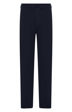 Мужские хлопковые брюки STONE ISLAND темно-синего цвета, арт. 7515315L1 | Фото 1 (Материал внешний: Хлопок; Длина (брюки, джинсы): Стандартные; Случай: Повседневный; Стили: Кэжуэл; Силуэт М (брюки): Чиносы)