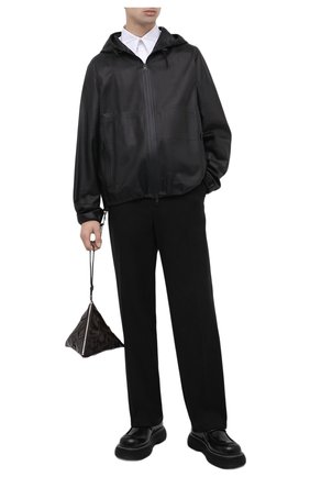 Мужская кожаный клатч BOTTEGA VENETA темно-коричневого цвета, арт. 667045/VCQ72 | Фото 3 (Материал: Натуральная кожа; Размер: small)