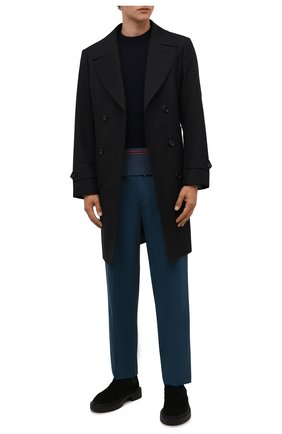 Мужской шерстяной свитер STONE ISLAND темно-синего цвета по цене 29250 руб., арт. 7515573B8 | Фото 2 Мужской шерстяной свитер STONE ISLAND темно-синего цвета, арт. 7515573B8 | Фото 2 (Материал внешний: Шерсть; Рукава: Длинные; Длина (для топов): Стандартные; Мужское Кросс-КТ: Свитер-одежда; Принт: С принтом; Стили: Кэжуэл)