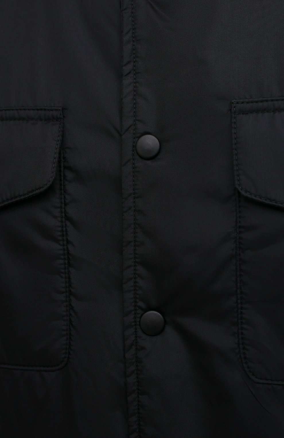 Мужская утепленная куртка-рубашка ASPESI черного цвета, арт. W1 I I029 7961 | Фото 5 (Кросс-КТ: Куртка; Рукава: Длинные; Материал внешний: Синтетический материал; Мужское Кросс-КТ: утепленные куртки; Материал подклада: Синтетический материал; Длина (верхняя одежда): Короткие; Стили: Кэжуэл)