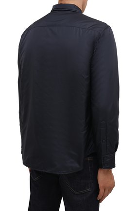 Мужская утепленная куртка-рубашка ASPESI темно-синего цвета, арт. W1 I I029 7961 | Фото 4 (Кросс-КТ: Куртка; Рукава: Длинные; Материал внешний: Синтетический материал; Мужское Кросс-КТ: утепленные куртки; Материал подклада: Синтетический материал; Длина (верхняя одежда): Короткие; Стили: Кэжуэл)