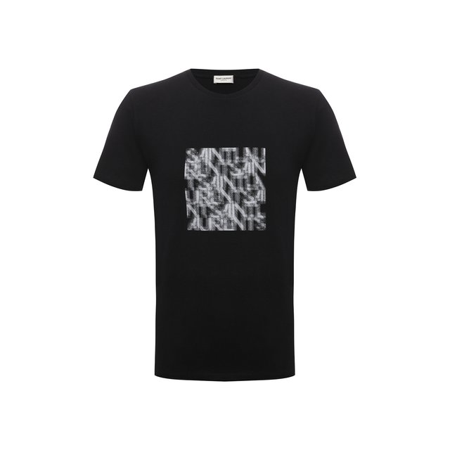 Хлопковая футболка Saint Laurent Чёрный 665271/Y36HP 5588017