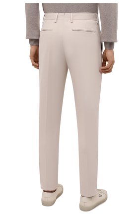 Мужские хлопковые брюки ERMENEGILDO ZEGNA кремвого цвета, арт. UVI14/TP24 | Фото 4 (Длина (брюки, джинсы): Стандартные; Случай: Повседневный; Материал внешний: Хлопок; Стили: Кэжуэл)