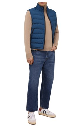 Мужской пуховый жилет ERMENEGILDO ZEGNA синего цвета по цене 169000 руб., арт. UYT35/Y121B | Фото 2 Мужской пуховый жилет ERMENEGILDO ZEGNA синего цвета, арт. UYT35/Y121B | Фото 2 (Материал утеплителя: Пух и перо; Материал внешний: Синтетический материал; Материал подклада: Синтетический материал; Кросс-КТ: Куртка, Пуховик; Стили: Спорт-шик; Длина (верхняя одежда): Короткие)
