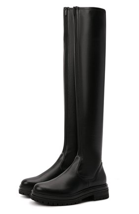 Женские кожаные ботфорты marsden GIANVITO ROSSI черного цвета по цене 99500 руб., арт. G80576.20G0M.ENSNER0 | Фото 1 Женские кожаные ботфорты marsden GIANVITO ROSSI черного цвета, арт. G80576.20G0M.ENSNER0 | Фото 1 (Подошва: Платформа; Каблук высота: Низкий; Высота голенища: Высокие; Материал внутренний: Натуральная кожа; Каблук тип: Устойчивый)
