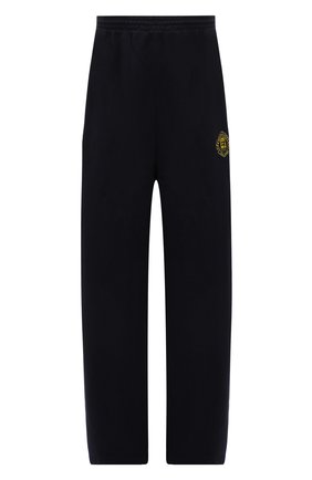 Женские хлопковые брюки BALENCIAGA темно-синего цвета, арт. 674594/TLV60 | Фото 1 (Длина (брюки, джинсы): Стандартные; Материал внешний: Хлопок; Стили: Спорт-шик; Женское Кросс-КТ: Брюки-одежда; Региональные ограничения белый список (Axapta Mercury): RU)