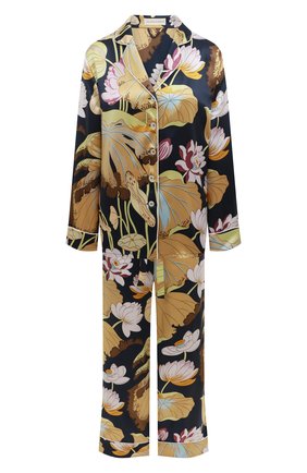 Женская шелковая пижама OLIVIA VON HALLE синего цвета по цене 47300 руб., арт. AW2110 | Фото 1 Женская шелковая пижама OLIVIA VON HALLE синего цвета, арт. AW2110 | Фото 1 (Материал внешний: Шелк; Длина (для топов): Стандартные; Рукава: Длинные; Длина Ж (юбки, платья, шорты): Мини; Длина (брюки, джинсы): Стандартные)