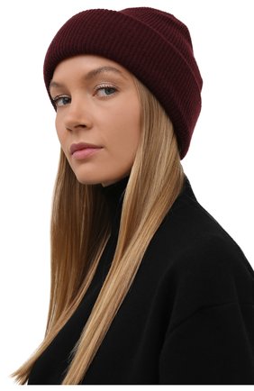 Женская шапка из шерсти и кашемира INVERNI бордового цвета, арт. 5364 CM | Фото 2 (Материал: Кашемир, Шерсть, Текстиль)