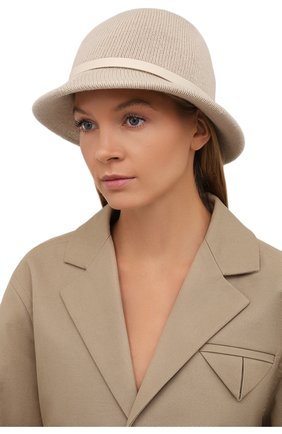 Женская кашемировая шляпа INVERNI бежевого цвета, арт. 4940 CFM | Фото 2 (Материал: Кашемир, Шерсть, Текстиль)