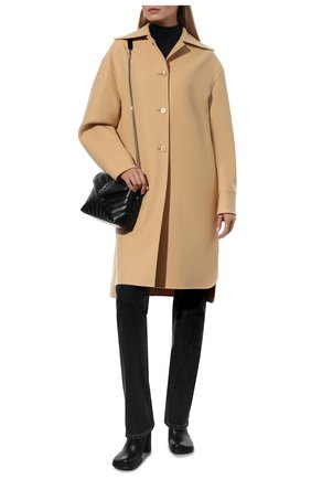 Женское кашемировое пальто JIL SANDER бежевого цвета по цене 382000 руб., арт. JSPT120785-WT100503 | Фото 2 Женское кашемировое пальто JIL SANDER бежевого цвета, арт. JSPT120785-WT100503 | Фото 2 (Материал внешний: Шерсть, Кашемир; Рукава: Длинные; Стили: Минимализм; Длина (верхняя одежда): До колена; 1-2-бортные: Однобортные)