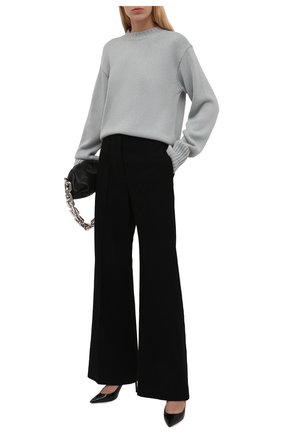 Женские шерстяные брюки JIL SANDER черного цвета по цене 76450 руб., арт. JSWT305405-WT20220L | Фото 2 Женские шерстяные брюки JIL SANDER черного цвета, арт. JSWT305405-WT20220L | Фото 2 (Длина (брюки, джинсы): Стандартные; Материал внешний: Шерсть; Стили: Минимализм; Силуэт Ж (брюки и джинсы): Широкие)