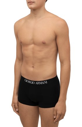 Мужские комплект из двух боксеров GIORGIO ARMANI черного цвета по цене 11850 руб., арт. 100110/CC813 | Фото 2 Мужские комплект из двух боксеров GIORGIO ARMANI черного цвета, арт. 100110/CC813 | Фото 2 (Материал внешний: Лиоцелл, Хлопок, Растительное волокно; Кросс-КТ: бельё; Мужское Кросс-КТ: Трусы)