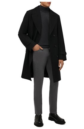 Мужские шерстяные брюки PT TORINO темно-серого цвета, арт. 212-C5 PS05Z00GTL/CM14 | Фото 2 (Длина (брюки, джинсы): Стандартные; Материал внешний: Шерсть; Случай: Повседневный; Стили: Кэжуэл)