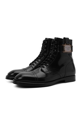 Мужские кожаные ботинки michelangelo DOLCE & GABBANA черного цвета по цене 108500 руб., арт. A60359/A1203 | Фото 1 Мужские кожаные ботинки michelangelo DOLCE & GABBANA черного цвета, арт. A60359/A1203 | Фото 1 (Подошва: Плоская; Материал внутренний: Натуральная кожа; Мужское Кросс-КТ: Ботинки-обувь)
