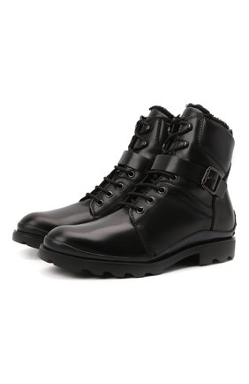 Мужские кожаные ботинки TOD’S черного цвета, арт. XXM04E0EF11T1C | Фото 1 (Материал утеплителя: Натуральный мех; Мужское Кросс-КТ: Ботинки-обувь, зимние ботинки, Байкеры-обувь; Подошва: Плоская; Материал внешний: Кожа)