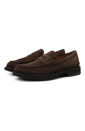 Мужские замшевые пенни-лоферы TOD’S темно-коричневого цвета по цене 59150 руб., арт. XXM06H00640RE0 | Фото 1 Мужские замшевые пенни-лоферы TOD’S темно-коричневого цвета, арт. XXM06H00640RE0 | Фото 1 (Материал внутренний: Натуральная кожа; Материал внешний: Замша, Кожа; Стили: Кэжуэл)