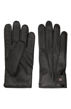 Мужские кожаные перчатки ERMENEGILDO ZEGNA черного цвета, арт. Z2G10G/G2A | Фото 2 (Мужское Кросс-КТ: Кожа и замша; Региональные ограничения белый список (Axapta Mercury): RU; Материал: Натуральная кожа)