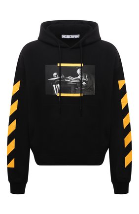 Мужской хлопковое худи OFF-WHITE черного цвета по цене 45700 руб., арт. 0MBB037F21FLE011 | Фото 1 Мужской хлопковое худи OFF-WHITE черного цвета, арт. 0MBB037F21FLE011 | Фото 1 (Длина (для топов): Стандартные; Материал внешний: Хлопок; Рукава: Длинные; Мужское Кросс-КТ: Худи-одежда; Принт: С принтом; Стили: Гранж)