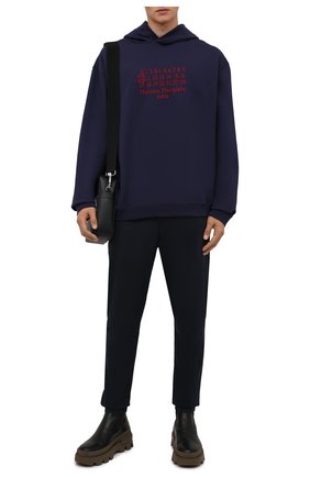Мужские брюки из хлопка и шерсти STONE ISLAND темно-синего цвета по цене 24350 руб., арт. 751530914 | Фото 2 Мужские брюки из хлопка и шерсти STONE ISLAND темно-синего цвета, арт. 751530914 | Фото 2 (Материал внешний: Хлопок; Случай: Повседневный; Стили: Кэжуэл; Длина (брюки, джинсы): Стандартные)
