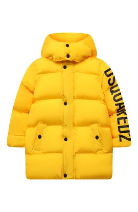 Детского пуховик DSQUARED2 желтого цвета по цене 36250 руб., арт. DQ0388-D00BN | Фото 1 Детского пуховик DSQUARED2 желтого цвета, арт. DQ0388-D00BN | Фото 1 (Материал внешний: Синтетический материал; Материал подклада: Синтетический материал; Рукава: Длинные; Мальчики Кросс-КТ: Пуховик-верхняя одежда; Кросс-КТ: Сезон: зима; Ростовка одежда: 10 - 11 лет | 140 - 146см, 12 лет | 152 см, 13 - 15 лет | 158 см, 16 лет | 164 см, 4 года | 104 см, 6 лет | 116 см, 8 лет | 128 см)