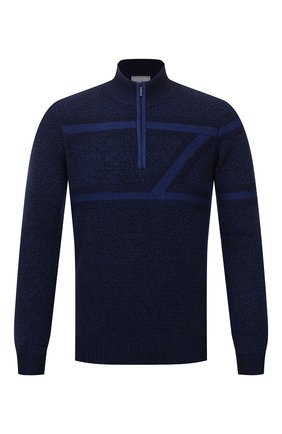 Мужской свитер из шерсти и шелка ZILLI SPORT темно-синего цвета по цене 109000 руб., арт. MBW-CZ506-PIZS1/ML01 | Фото 1 Мужской свитер из шерсти и шелка ZILLI SPORT темно-синего цвета, арт. MBW-CZ506-PIZS1/ML01 | Фото 1 (Материал внешний: Шерсть; Мужское Кросс-КТ: Свитер-одежда; Принт: Без принта; Стили: Кэжуэл; Длина (для топов): Стандартные; Рукава: Длинные; Региональные ограничения белый список (Axapta Mercury): RU)