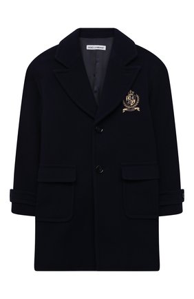 Детское шерстяное пальто DOLCE & GABBANA темно-синего цвета по цене 57550 руб., арт. L42C04/G7YWK/8-14 | Фото 1 Детское шерстяное пальто DOLCE & GABBANA темно-синего цвета, арт. L42C04/G7YWK/8-14 | Фото 1 (Материал подклада: Вискоза; Материал внешний: Шерсть; Рукава: Длинные; Стили: Классический; Кросс-КТ: Сезон: демисезон; Мальчики-школьная форма: Верхняя одежда; Ростовка одежда: 10 - 11 лет | 140 - 146см, 12 лет | 152 см, 8 лет | 128 см)