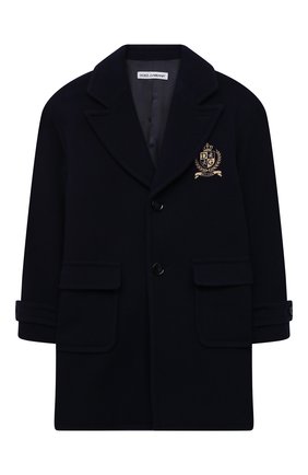 Детское шерстяное пальто DOLCE & GABBANA темно-синего цвета по цене 49950 руб., арт. L42C04/G7YWK/2-6 | Фото 1 Детское шерстяное пальто DOLCE & GABBANA темно-синего цвета, арт. L42C04/G7YWK/2-6 | Фото 1 (Рукава: Длинные; Материал подклада: Вискоза; Материал внешний: Шерсть; Стили: Классический; Кросс-КТ: Сезон: демисезон; Ростовка одежда: 2 года | 92 см, 3 года | 98 см, 4 года | 104 см, 5 лет | 110 см, 6 лет | 116 см)