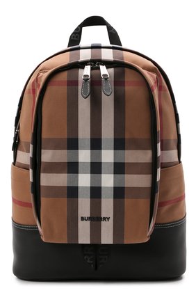 Мужской текстильный рюкзак BURBERRY коричневого цвета, арт. 8041672 | Фото 1 (Материал: Текстиль; Размер: large; Стили: Кэжуэл)