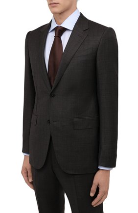 Мужской шерстяной костюм ERMENEGILDO ZEGNA коричневого цвета по цене 254000 руб., арт. 222531/221225 | Фото 2 Мужской шерстяной костюм ERMENEGILDO ZEGNA коричневого цвета, арт. 222531/221225 | Фото 2 (Материал подклада: Купро; Материал внешний: Шерсть; Рукава: Длинные; Костюмы М: Однобортный; Стили: Классический)