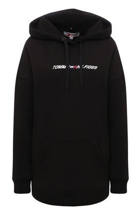 Женский хлопковое худи TOMMY HILFIGER черного цвета по цене 10990 руб., арт. S10S100980 | Фото 1 Женский хлопковое худи TOMMY HILFIGER черного цвета, арт. S10S100980 | Фото 1 (Рукава: Длинные; Длина (для топов): Стандартные; Материал внешний: Хлопок; Стили: Спорт-шик; Женское Кросс-КТ: Худи-спорт, Худи-одежда)