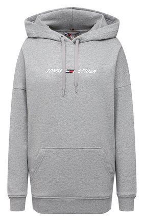 Женский хлопковое худи TOMMY HILFIGER серого цвета по цене 10990 руб., арт. S10S100980 | Фото 1 Женский хлопковое худи TOMMY HILFIGER серого цвета, арт. S10S100980 | Фото 1 (Длина (для топов): Стандартные; Рукава: Длинные; Материал внешний: Хлопок; Стили: Спорт-шик; Женское Кросс-КТ: Худи-спорт, Худи-одежда)