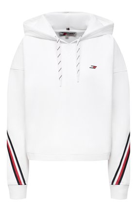 Женский хлопковое худи TOMMY HILFIGER белого цвета по цене 12990 руб., арт. S10S101030 | Фото 1 Женский хлопковое худи TOMMY HILFIGER белого цвета, арт. S10S101030 | Фото 1 (Материал внешний: Хлопок; Длина (для топов): Стандартные; Рукава: Длинные; Стили: Спорт-шик; Женское Кросс-КТ: Худи-одежда, Худи-спорт)