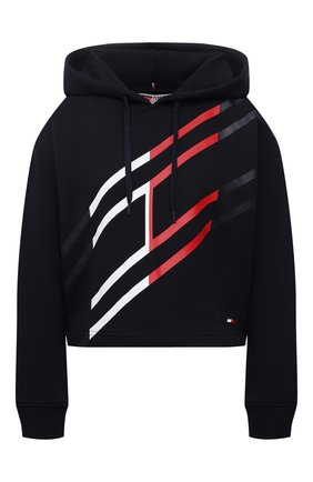 Женский хлопковое худи TOMMY HILFIGER темно-синего цвета по цене 10990 руб., арт. S10S101161 | Фото 1 Женский хлопковое худи TOMMY HILFIGER темно-синего цвета, арт. S10S101161 | Фото 1 (Длина (для топов): Стандартные; Материал внешний: Хлопок; Рукава: Длинные; Стили: Спорт-шик; Женское Кросс-КТ: Худи-одежда)