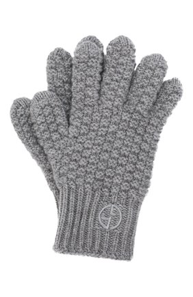 Женские кашемировые перчатки GIORGIO ARMANI серого цвета, арт. 794226/1A211 | Фото 1 (Материал: Шерсть, Кашемир, Текстиль)