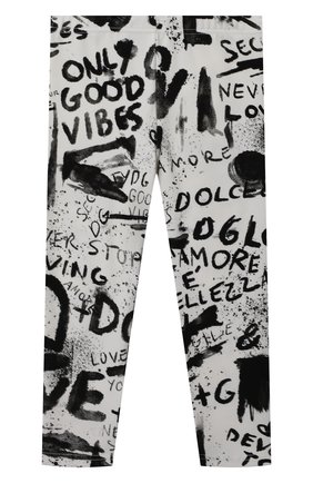 Детские хлопковые брюки DOLCE & GABBANA черно-белого цвета по цене 12350 руб., арт. L2JP5B/FSGXX | Фото 1 Детские хлопковые брюки DOLCE & GABBANA черно-белого цвета, арт. L2JP5B/FSGXX | Фото 1 (Материал внешний: Хлопок)