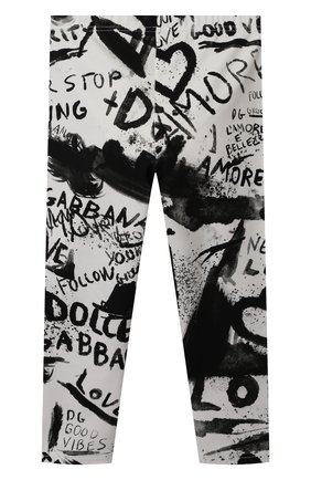Детские хлопковые брюки DOLCE & GABBANA черно-белого цвета по цене 12350 руб., арт. L2JP5B/FSGXX | Фото 2 Детские хлопковые брюки DOLCE & GABBANA черно-белого цвета, арт. L2JP5B/FSGXX | Фото 2 (Материал внешний: Хлопок)