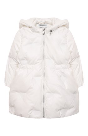 Детского утепленная куртка EMPORIO ARMANI белого цвета по цене 23550 руб., арт. 6KEL09/1NYWZ | Фото 1 Детского утепленная куртка EMPORIO ARMANI белого цвета, арт. 6KEL09/1NYWZ | Фото 1 (Рукава: Длинные; Материал внешний: Синтетический материал; Кросс-КТ НВ: Куртки; Материал подклада: Хлопок)