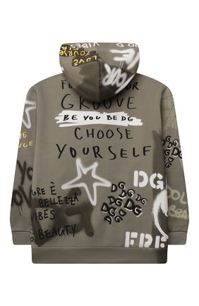 Детский хлопковая толстовка DOLCE & GABBANA хаки цвета по цене 20900 руб., арт. L4JWBV/G7BJ5/2-6 | Фото 2 Детский хлопковая толстовка DOLCE & GABBANA хаки цвета, арт. L4JWBV/G7BJ5/2-6 | Фото 2 (Материал внешний: Хлопок; Рукава: Длинные; Мальчики Кросс-КТ: Толстовка-одежда; Ростовка одежда: 2 года | 92 см, 3 года | 98 см, 4 года | 104 см, 5 лет | 110 см, 6 лет | 116 см)