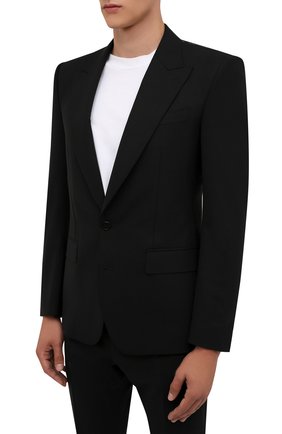 Мужской шерстяной костюм DOLCE & GABBANA черного цвета по цене 186500 руб., арт. GKGWMT/FUBFC | Фото 2 Мужской шерстяной костюм DOLCE & GABBANA черного цвета, арт. GKGWMT/FUBFC | Фото 2 (Материал внешний: Шерсть; Рукава: Длинные; Материал подклада: Шелк; Костюмы М: Однобортный; Стили: Кэжуэл)
