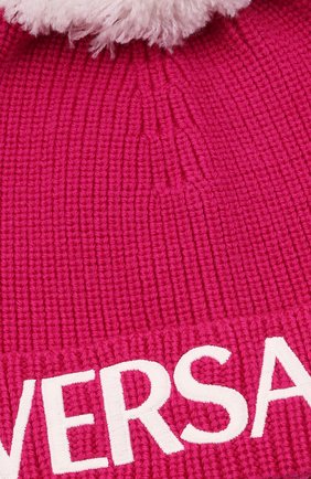 Детского шерстяная шапка VERSACE фуксия цвета по цене 15550 руб., арт. 1001652/1A01313 | Фото 3 Детского шерстяная шапка VERSACE фуксия цвета, арт. 1001652/1A01313 | Фото 3 (Материал: Текстиль, Шерсть)