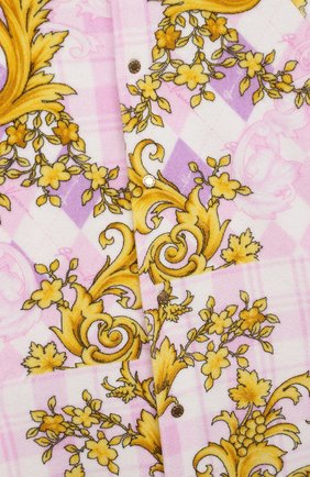 Детский хлопковый комбинезон VERSACE розового цвета по цене 37600 руб., арт. 1000452/1A01067/9-12M | Фото 3 Детский хлопковый комбинезон VERSACE розового цвета, арт. 1000452/1A01067/9-12M | Фото 3 (Ростовка одежда: 3 мес | 62 см, 6 мес | 68 см, 9 мес | 74 см)