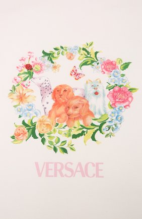 Детского хлопковое одеяло VERSACE розового цвета по цене 31750 руб., арт. 1000092/1A01139 | Фото 4 Детского хлопковое одеяло VERSACE розового цвета, арт. 1000092/1A01139 | Фото 4 (Материал: Текстиль, Хлопок)