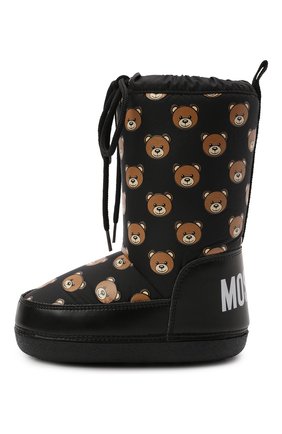 Детские утепленные сапоги MOSCHINO черного цвета по цене 16550 руб., арт. 68937/PIUM.ID/SINT.NAPPA/28-35 | Фото 2 Детские утепленные сапоги MOSCHINO черного цвета, арт. 68937/PIUM.ID/SINT.NAPPA/28-35 | Фото 2 (Материал внутренний: Текстиль; Материал внешний: Текстиль)