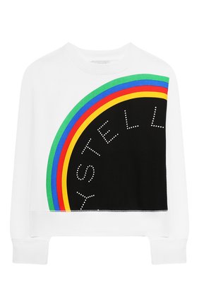 Детский хлопковый свитшот STELLA MCCARTNEY белого цвета по цене 4995 руб., арт. 603246/SRJ19 | Фото 1 Детский хлопковый свитшот STELLA MCCARTNEY белого цвета, арт. 603246/SRJ19 | Фото 1 (Рукава: Длинные; Материал внешний: Хлопок; Девочки Кросс-КТ: Толстовка-одежда; Ростовка одежда: 9 лет | 134 см, 12 лет | 152 см, 13 - 15 лет | 158 см, 16 лет | 164 см, 18 мес | 86 см, 2 года | 92 см, 3 года | 98 см, 4 года | 104 см, 5 лет | 110 см, 7 лет | 122 см)