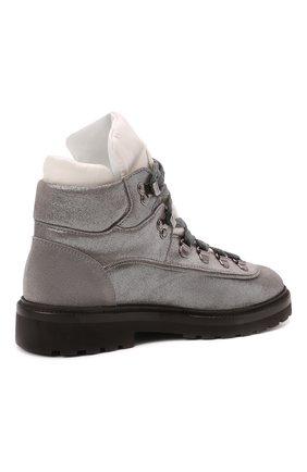 Детские кожаные ботинки BRUNELLO CUCINELLI серебряного цвета, арт. BZMIL1G026 | Фото 3 (Материал внешний: Кожа; Материал внутренний: Натуральная кожа)