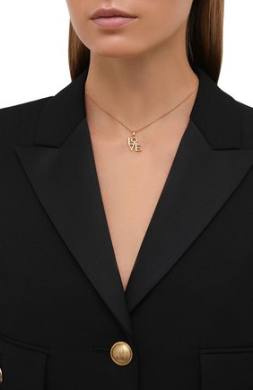 Женская кулон на цепочке SAINT LAURENT золотого цвета по цене 28450 руб., арт. 669087/Y1500 | Фото 2 Женская кулон на цепочке SAINT LAURENT золотого цвета, арт. 669087/Y1500 | Фото 2 (Материал: Металл)