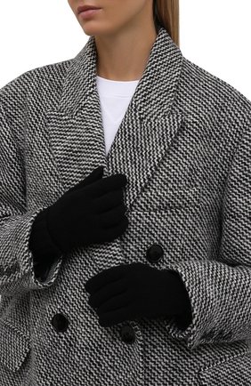 Женские кашемировые перчатки INVERNI черного цвета, арт. 5299 GU | Фото 2 (Материал: Кашемир, Шерсть, Текстиль; Кросс-КТ: Трикотаж)